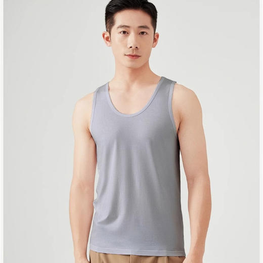 【男款背心 会天竹纤维】 夏季必备  亲肤透气凉感抗菌 商品图1