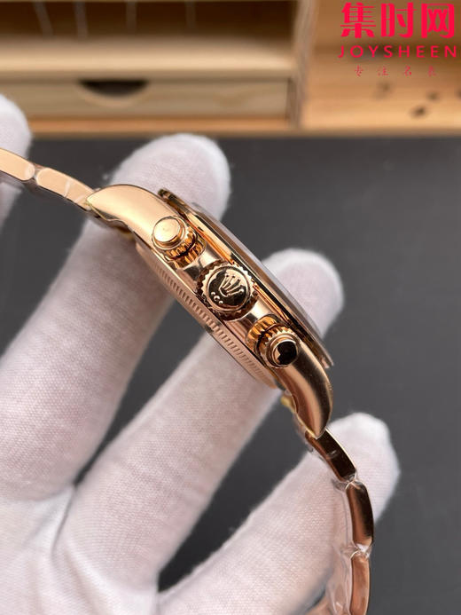 劳力士宇宙计型m126505 VS迪通拿4131配重版 VS迪通拿配重版 全玫金黑盘钻面 新款包边迪通拿 丹东4131一体机 男士腕表 表径40mm 商品图3