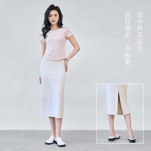 【简小爱  莱赛尔赫本半身裙】80-160斤可穿，甄选莱赛尔/棉等面料，后中开叉设计，优雅风韵，自在漫步不拘束。 商品图4