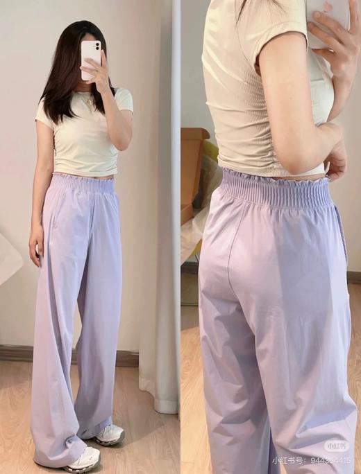 lulu 新品速干StretchWoven 女士腰部褶边花苞百搭轻薄防晒阔腿裤 商品图5