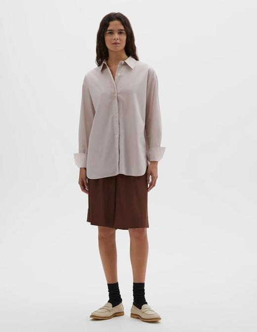 Margaret Howell 26SS 灰粉色英制棉府绸宽松长袖衬衫 商品图2