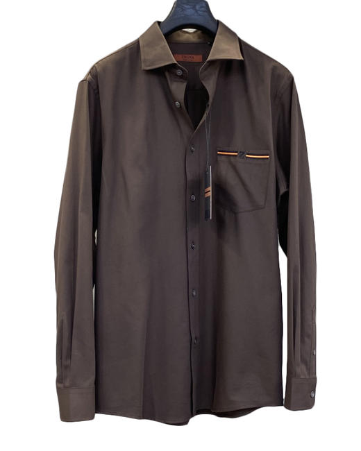 男款刺绣口袋长袖衬衫zo 商品图0