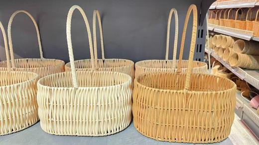椭圆藤编手提花篮 商品图0