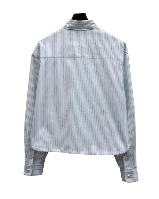 女款刺绣条纹长袖衬衫la025 商品图1