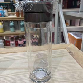 希诺XN-7101茶水分离双层玻璃杯黑色340ml