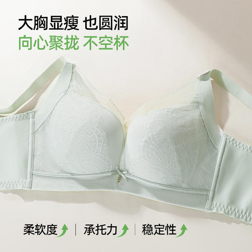 【商场同款轻·星光】熳洁儿大胸显小中薄杯云感棉BC杯双层蕾丝26201509 商品图2