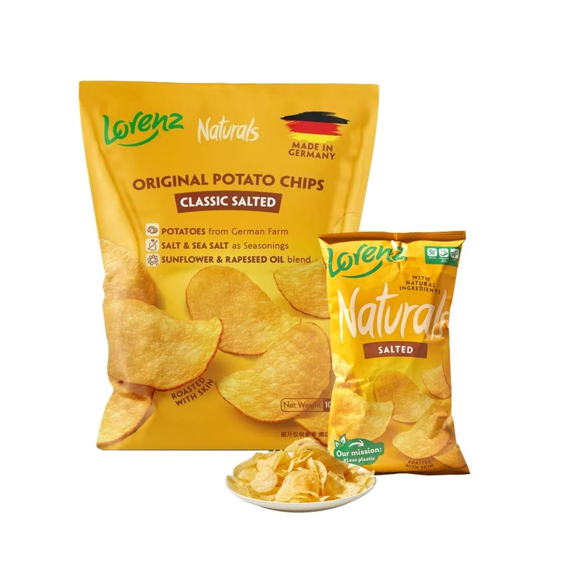 MM 山姆 Lorenz劳仑兹 劳仑兹诺然兹经典原切原味薯片 400g