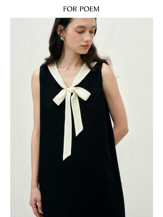 ForPoem 26/SS 原创设计小个子正反两穿蝴蝶结连衣裙宽松直筒裙 商品图1