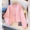丁摩 早春粉色棉棒球服外套女短款春秋季新款轻薄精致夹克6ZF-6108 商品缩略图3