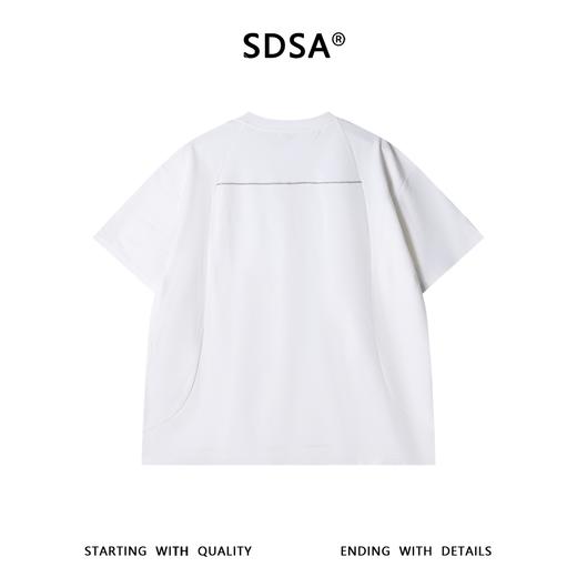SDSA男装2026新款高贵轻奢日系简约明线撞色圆领短袖T恤百搭时尚 商品图4