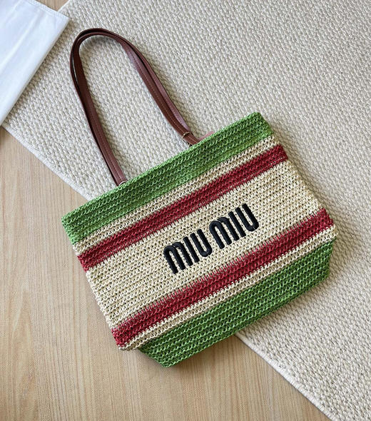 Miu家彩色新款编织托特包 商品图11