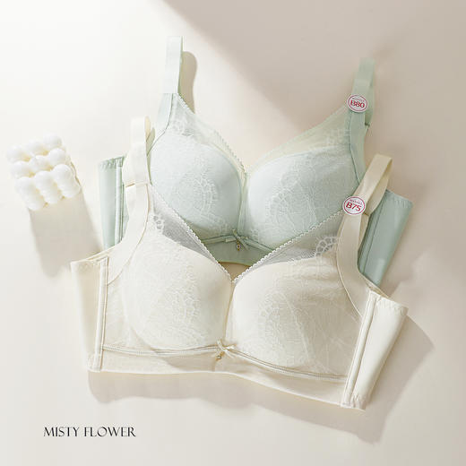 【商场同款轻·星光】熳洁儿 小胸聚拢中厚云感棉杯双层蕾丝法式无钢圈26201508 商品图6
