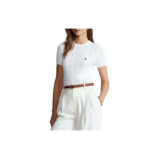 天生大美女，气质麻花针织衫。小标刺绣圆领短袖针织毛衣E040488 商品图9