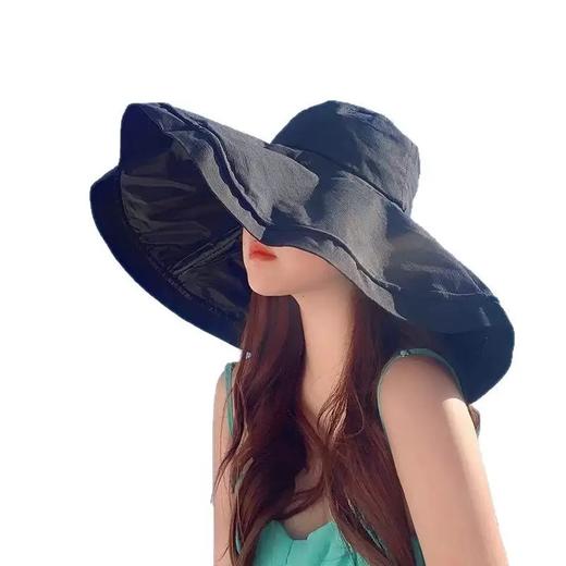 2026新款【轻薄防晒  全脸防护】夏季渔夫帽子 女大檐黑胶防晒帽 防紫外线遮阳防晒帽 可折叠大帽檐 商品图4
