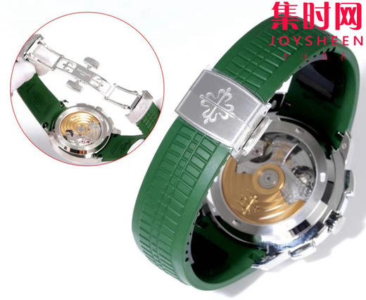 P1百达翡丽AQUANAUT系列"手雷"计时码表 5968G-001蓝盘，5968G-010绿盘，5968R-001玫瑰金棕盘，5968A-001精钢黑盘橙针，男士腕表 商品图5