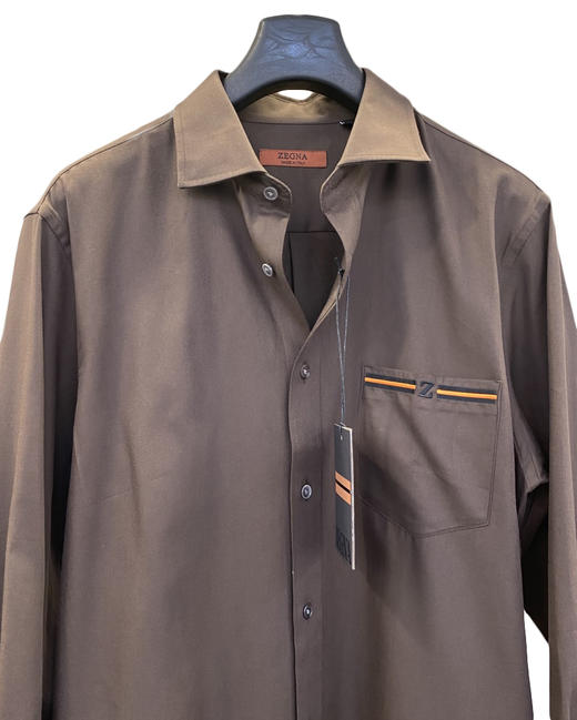 男款刺绣口袋长袖衬衫zo 商品图2