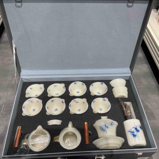 手绘竹影冰种璞玉14头套组 商品图1
