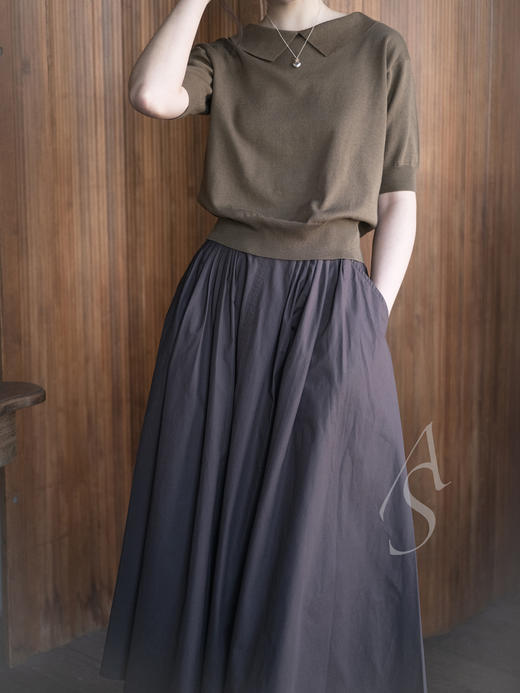 Margaret Howell 26SS 橄榄色意大利棉麻翻领针织上衣 商品图3