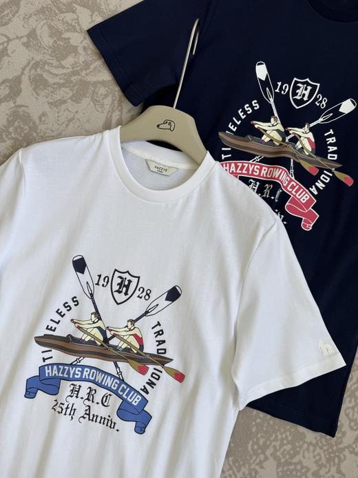 HAZZYS哈吉斯25春款新品男装T恤圆领纯色休闲上衣 商品图5