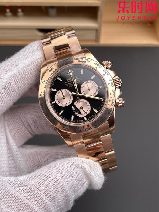 劳力士宇宙计型m126505 VS迪通拿4131配重版 VS迪通拿配重版 全玫金黑盘 新款包边迪通拿 丹东4131一体机 男士腕表 表径40mm 商品图2
