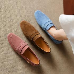 【预售5天】法式复古风刺绣百搭单鞋新款春季粗跟舒适优雅一脚蹬乐福鞋&K1817