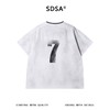 SDSA男装2026新款轻奢美式简约喷染数字印花拼接圆领短袖T恤百搭 商品缩略图1