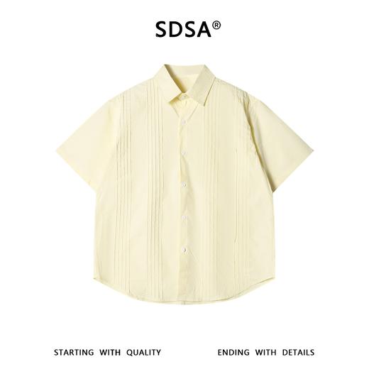 SDSA男装2026新款高贵轻奢潮牌日系风琴褶宽松短袖衬衫 商品图0