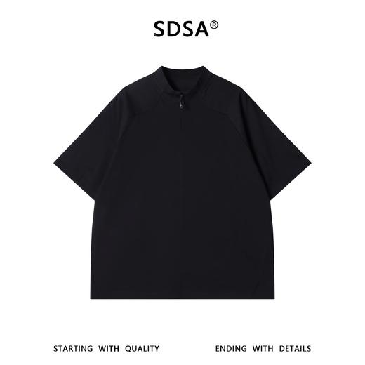 SDSA男装2026新款轻奢潮牌机能风立领拉链短袖插肩袖宽松 T 恤 商品图0