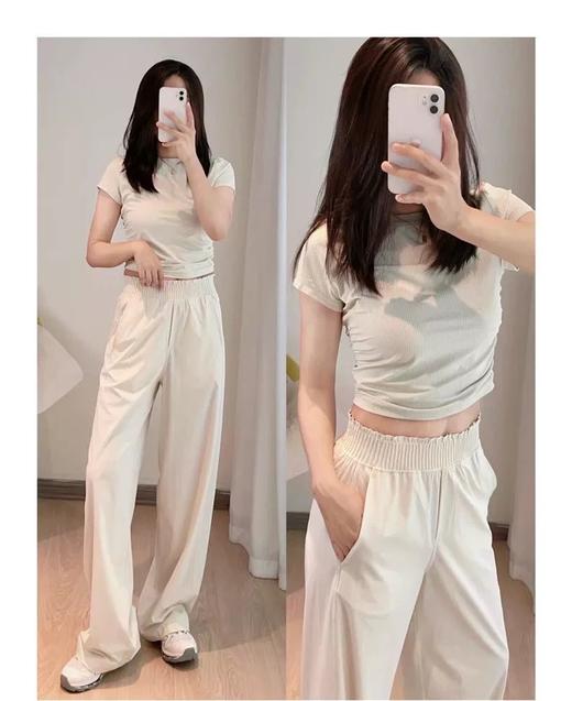 点此购买 Lululemon露露女士腰部花边褶皱运动休闲长裤 xj 344173 商品图4