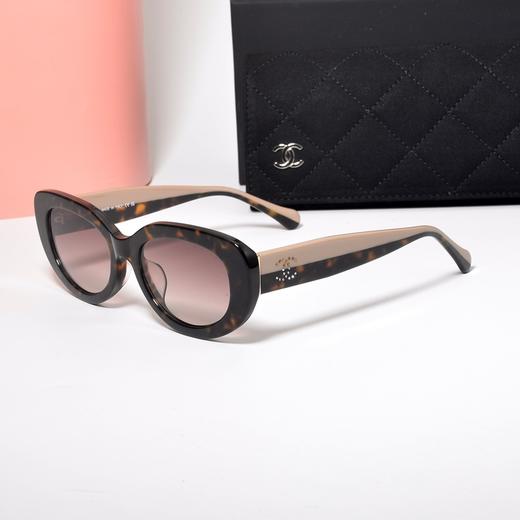 香奈儿  品牌logo设计椭圆形太阳眼镜 商品图5