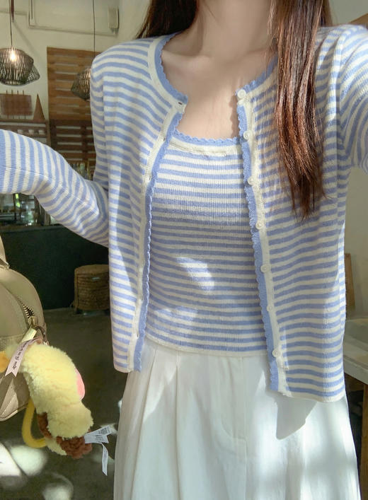 <曾小咸推荐>4.6现货秒杀 ！微信超特价！韩系条纹针织开衫 日常179.99 立减110 秒杀69.99！！条纹背心  日常139.99 立减90 秒杀49.99！！ 商品图6