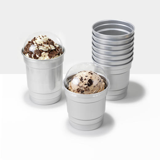 喇叭花350ml网红一次性咖啡铝杯银色奶茶杯打包杯子可定制铝制杯 商品图8