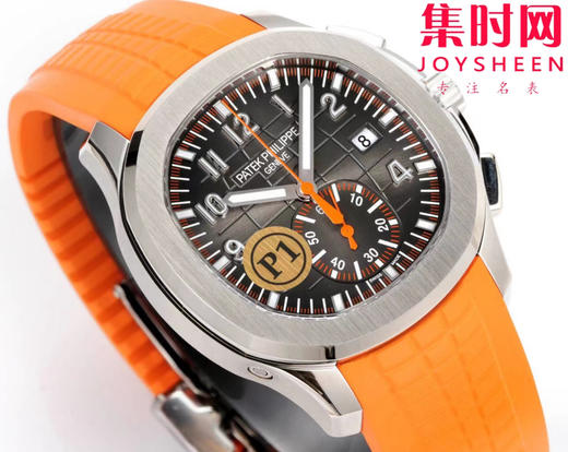 P1百达翡丽AQUANAUT系列"手雷"计时码表 5968G-001蓝盘，5968G-010绿盘，5968R-001玫瑰金棕盘，5968A-001精钢黑盘橙针，男士腕表 商品图3