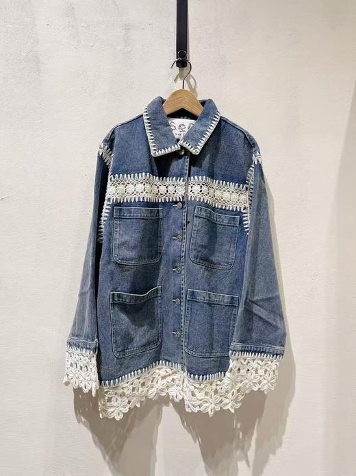 女款拼接花边牛仔外套la 商品图0