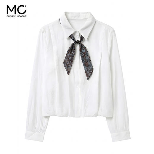 女装翻领配丝巾款仿天丝衬衣-2695C6212017 商品图0