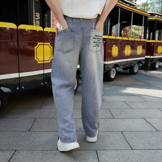 【新品上新】HX 夏季水洗直筒牛仔长裤C201620020101 商品图3