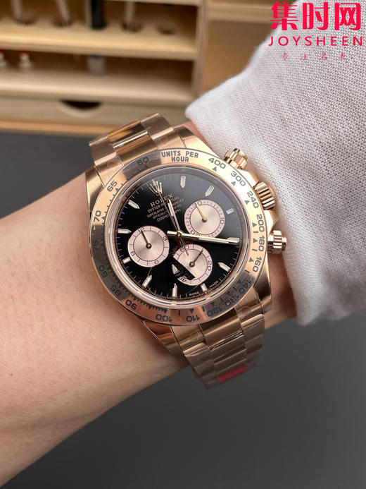 劳力士宇宙计型m126505 VS迪通拿4131配重版 VS迪通拿配重版 全玫金黑盘 新款包边迪通拿 丹东4131一体机 男士腕表 表径40mm 商品图8