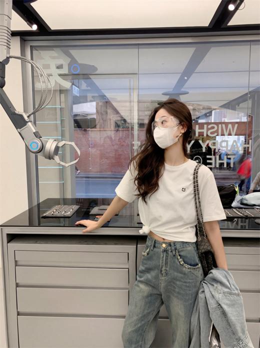 <曾小咸推荐>4.4现货秒杀 ！微信超特价！韩系笑脸刺绣短袖t恤 日常119.99 立减60 秒杀59.99！！ 商品图10