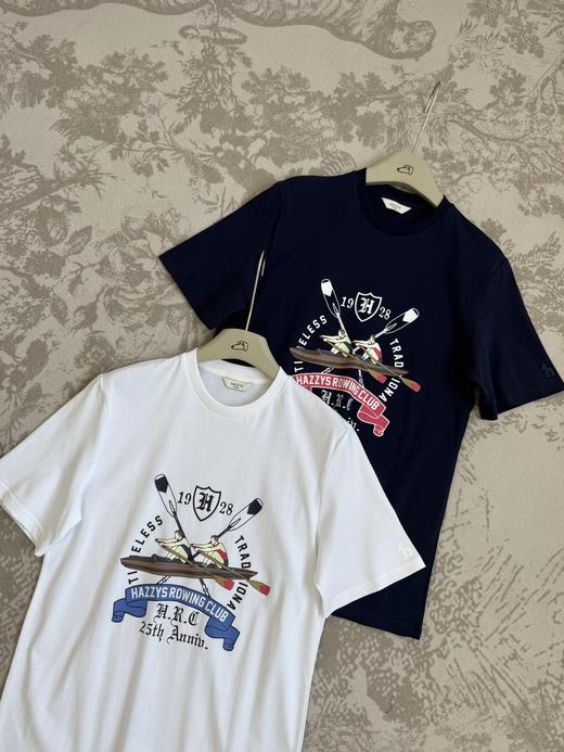 HAZZYS哈吉斯25春款新品男装T恤圆领纯色休闲上衣 商品图2