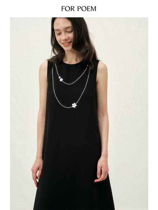 ForPoem 26/SS 原创设计烫金项链A字连衣裙经典宽松廓形休闲裙子 商品图1