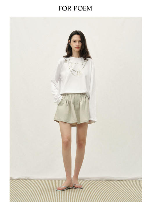 ForPoem 26/SS 原创设计缩褶伞裙超短裙裤a字宽松复古工装感裙子 商品图1