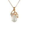 【天然正品】A货翡翠AU750黄金镶钻镶天然细腻白色冰种蛋面翡翠吊坠项链 蛋面：11.0*9.0MM 181125AH43 商品缩略图0