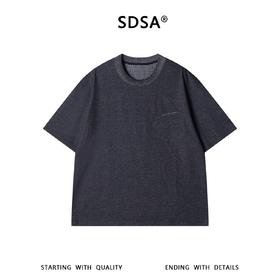 SDSA男装2026新款高贵轻奢肌理感口袋短袖T恤宽松圆领休闲上衣