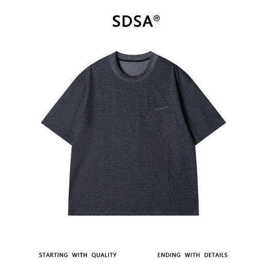 SDSA男装2026新款高贵轻奢肌理感口袋短袖T恤宽松圆领休闲上衣 商品图0