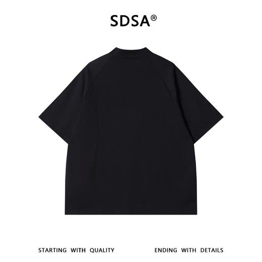 SDSA男装2026新款轻奢潮牌机能风立领拉链短袖插肩袖宽松 T 恤 商品图4