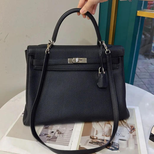 爱马仕 kelly 35 黑色 银扣 TC皮 手拿包 商品图0