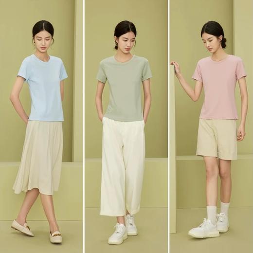 【穿过就会回购的T恤】女款液氨棉莫短袖T恤  顺滑抗皱 百搭不挑人 商品图0