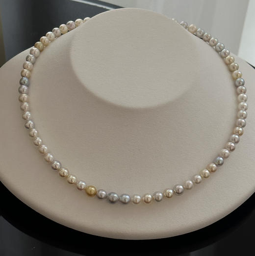 正圆细微瑕6-7mm，小微瑕不影响佩戴，整体很亮，唯美，日本进口akoya珠串 商品图2