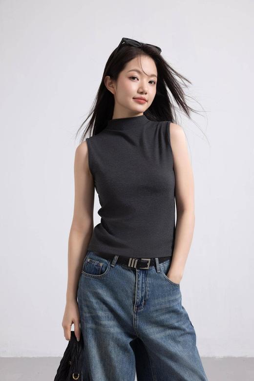 【百搭神器】女款天丝高领无袖背心 无胸垫 高级舒适百搭 可单穿/内搭 商品图0