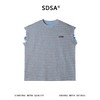 SDSA男装2026新款高贵轻奢潮牌破洞撞色条纹无袖圆领T恤百搭舒适 商品缩略图0
